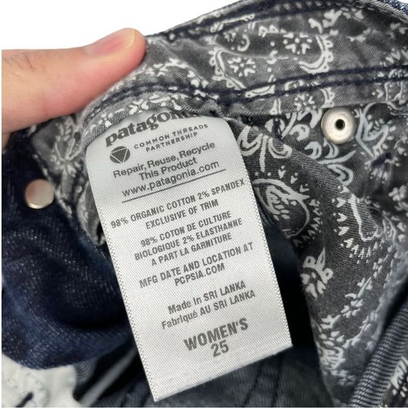 PATAGONIA Organic Cotton Stretch Slim Fit Midrise Indigo Cargo Jeans Size 25 - Picture 7 of 10